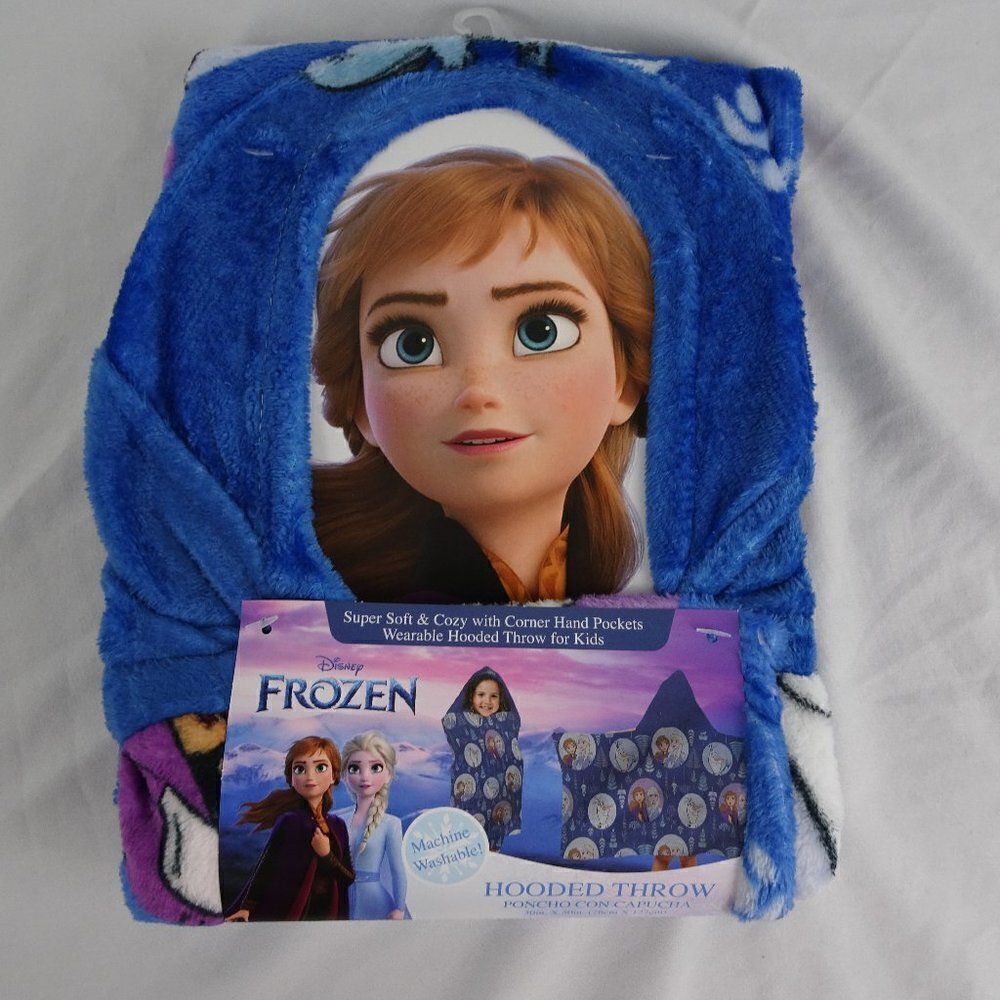 Disney Frozen Kids Hooded Throw 30inX50in